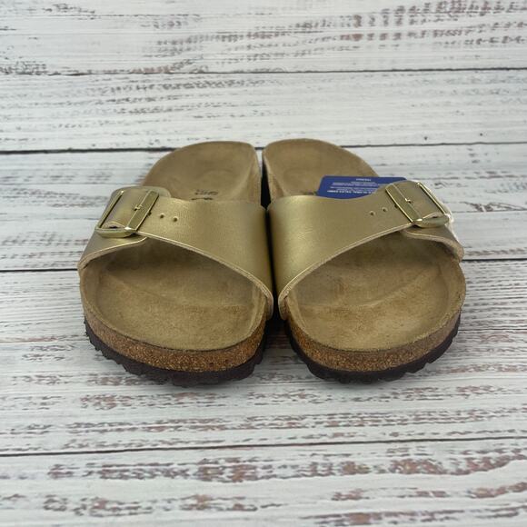 Birkenstock Madrid BS Men 11 Narrow Slide Sandals Gold Metallic main image 9